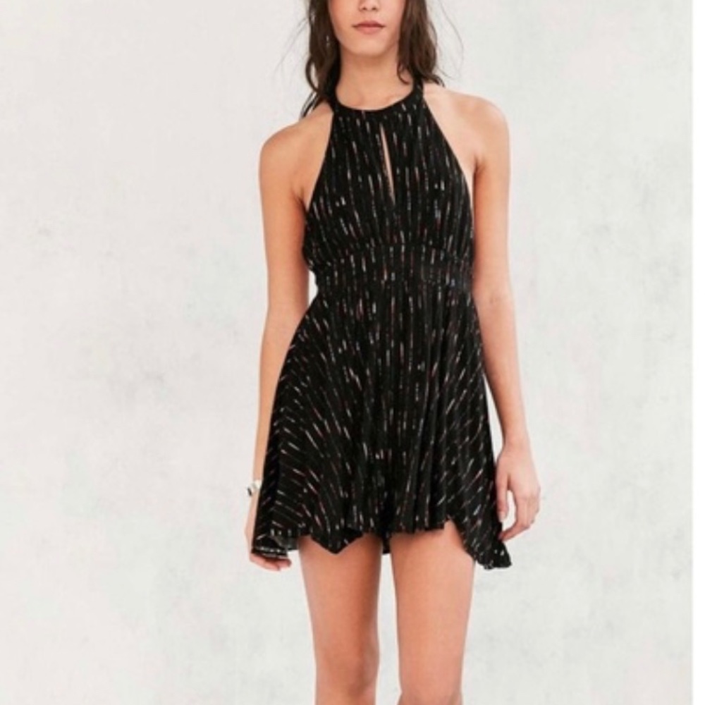 Urban Outfitters Ecote Patterned Sleeveless Romper Black Size Large